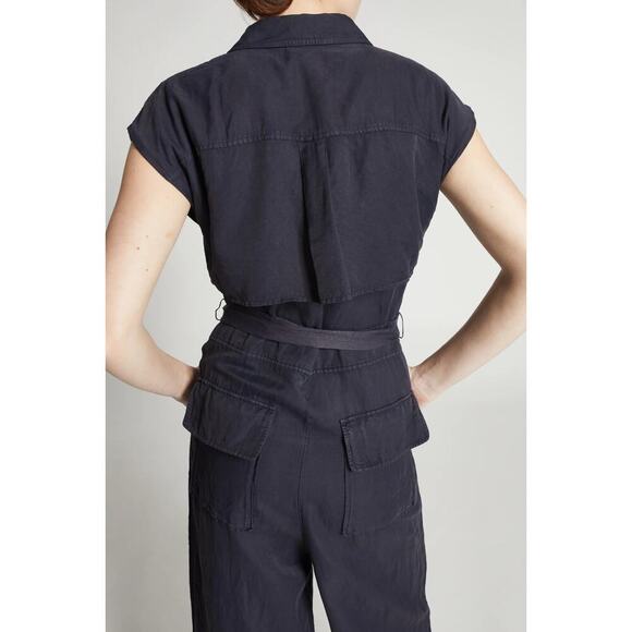 Saint Art New York Maxine Short Sleeve Cargo Jumpsuit Licorice Black Size Small - Picture 9 of 9